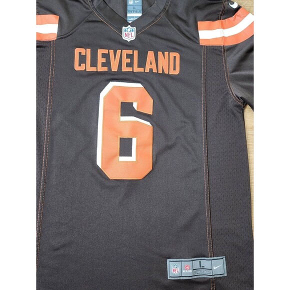 Baker Mayfield Jersey Mens L Orange Cleveland Browns Nike On Field NFL Distress - Picture 2 of 11